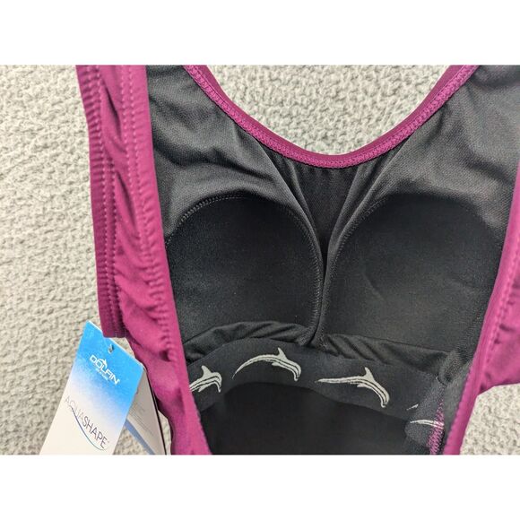 NWT Dolfin Aquashape Women's Moderate Scoop Back Purple One Piece Swimsuit sz 6 - Picture 7 of 12